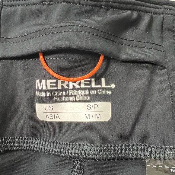 Merrell Women's size S Black Gray Cropped Capri Length Athletic Leggings - Picture 6 of 7
